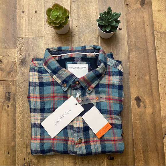 Denim & Flower Other - Denim and Flower Flannel Button-Down Shirt Large